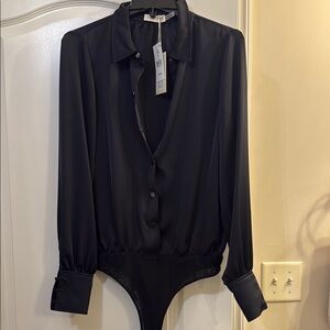 Elegant Black Women's Bodysuit Top